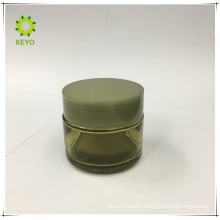 Frosted skincare jar green cap 4oz green glass cosmetic jars recycled cosmetic packaging